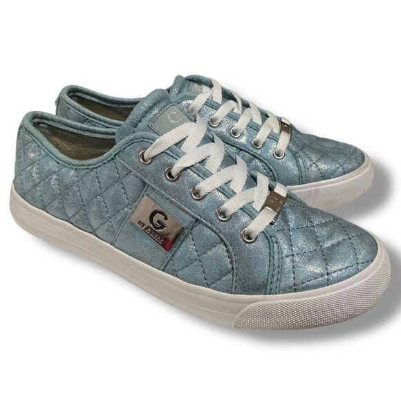 G By Guess Y2K Vintage GGBacker2 Blue Shiny Quilted Fashion Sneakers Shoes Women - Picture 1 of 11